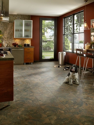 Anti - Fire Commercial Vinyl Click System Flooring 4-6 mm Thickness